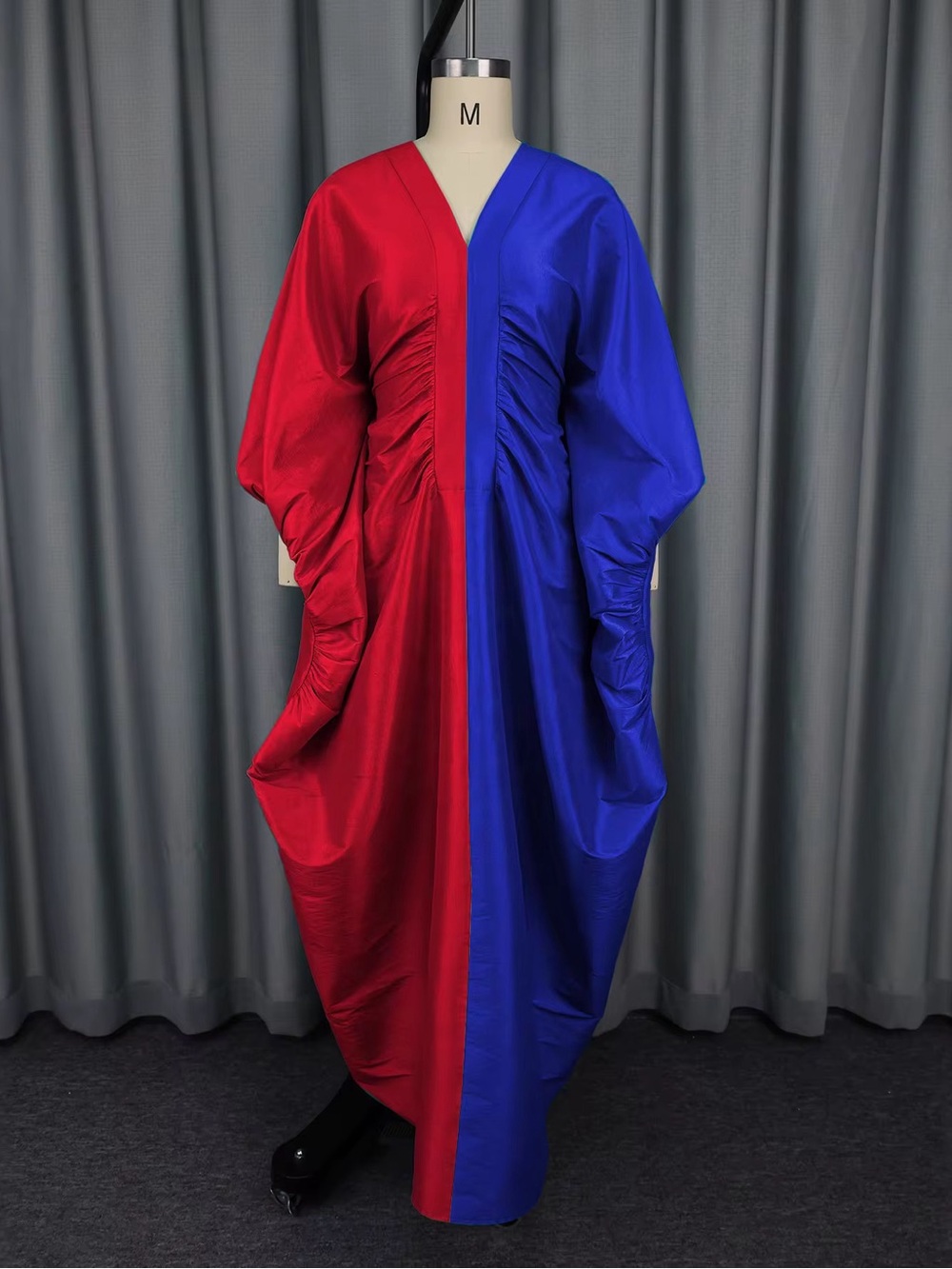 Fuchsia V-Neck Balloon-Sleeve Maxi Dress - Picture 3 of 3